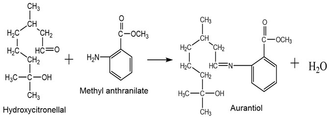 aurantiol schiff base reaction